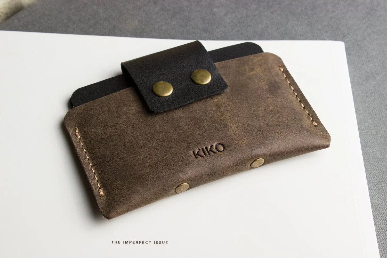 Two-Tone Cowhide Leather Card Case - Slim Wallet - Sierra Leather Co.