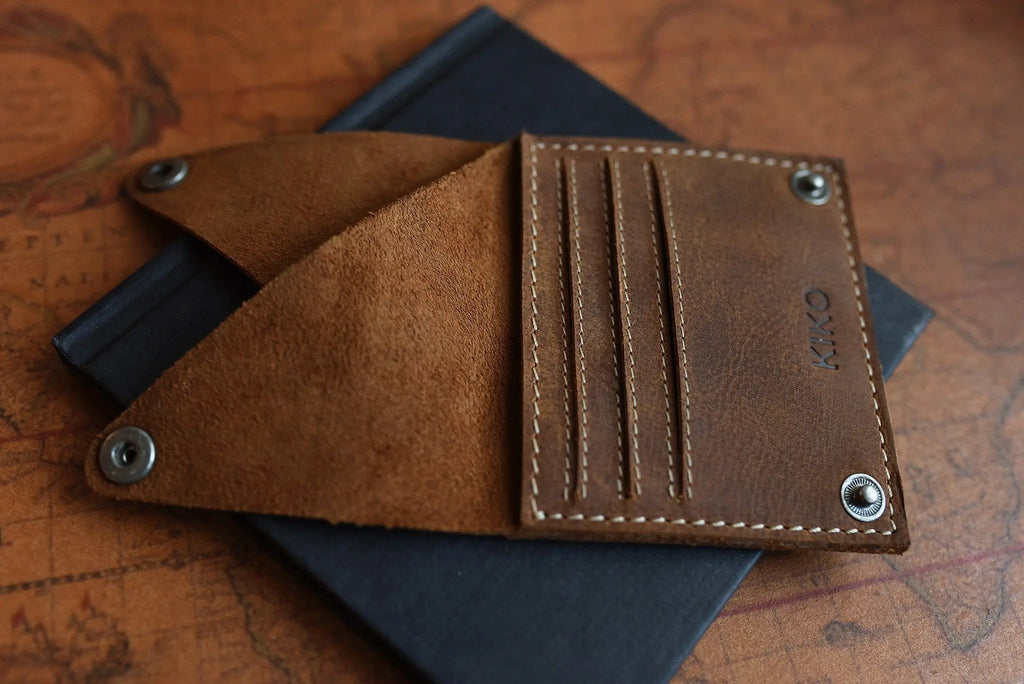 Wing Fold Card Case – Handcrafted Leather Minimalist Wallet - Sierra Leather Co.