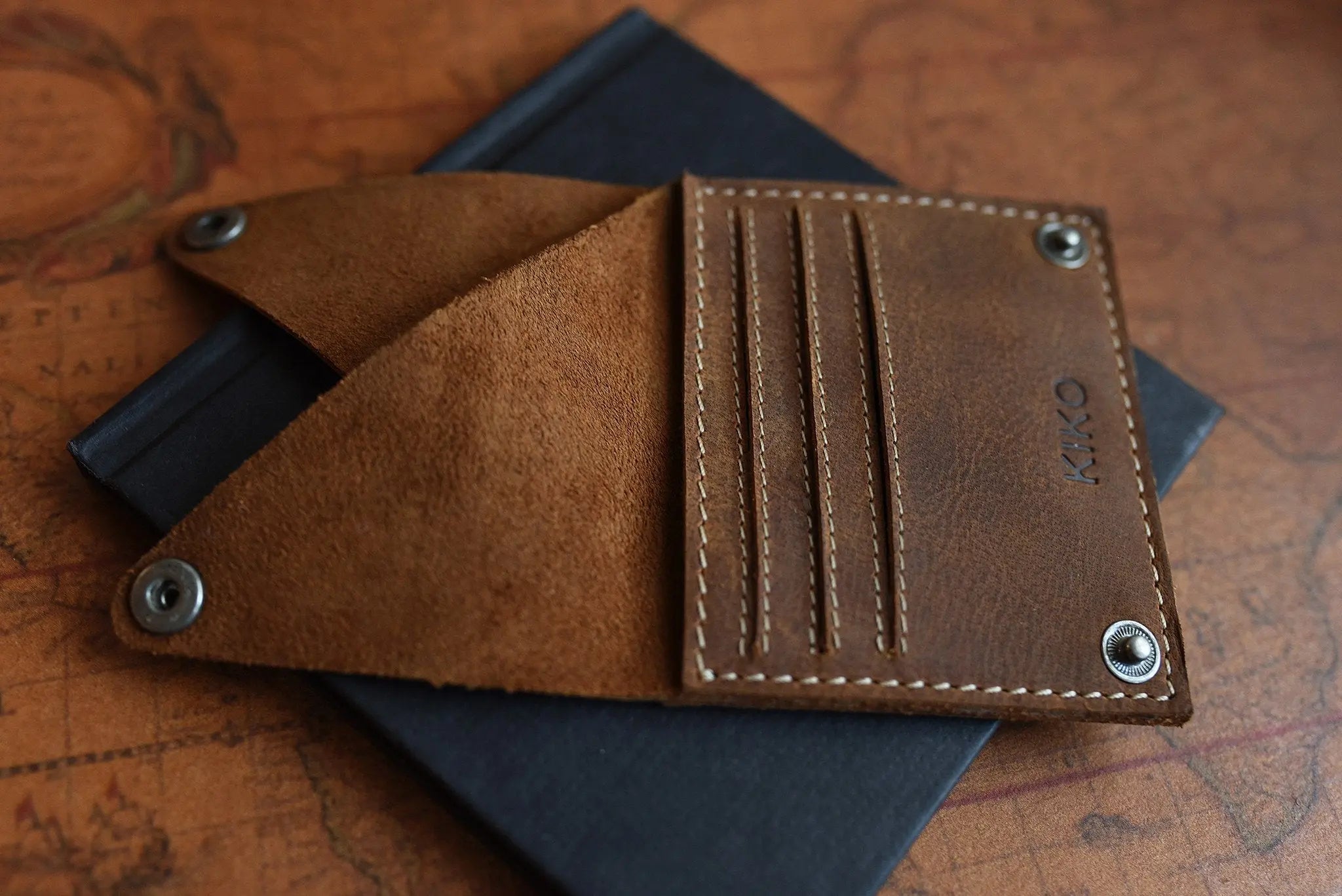 Wing Fold Card Case – Handcrafted Leather Minimalist Wallet - Sierra Leather Co.