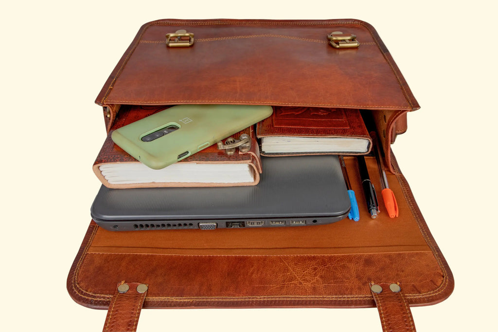 Simple Leather Laptop Bag - Handcrafted Crossbody - Sierra Leather Co.