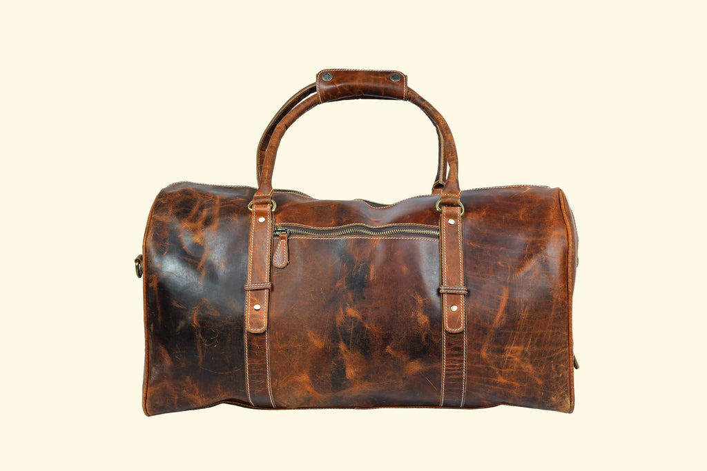 Buffalo Leather Duffle Bag - Travel Weekender Carry-On - Sierra Leather Co.
