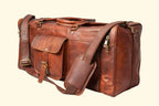 Square Leather Travel Duffle Bag - Sierra Leather Co.