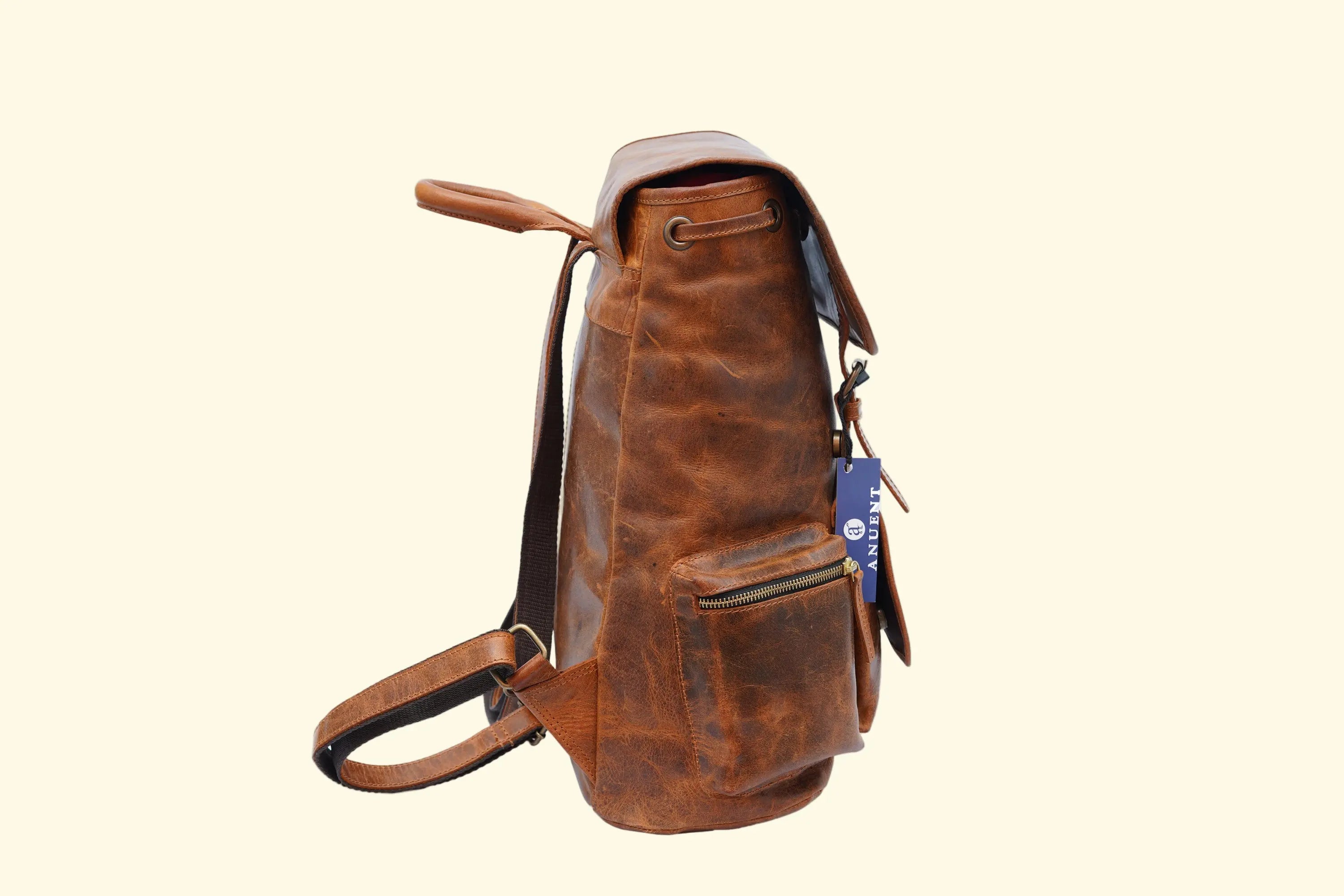 buffalo leather backpack for men Handcrafted Buffalo Leather Backpack