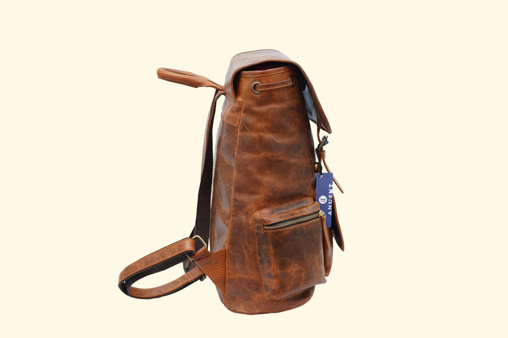 Handcrafted Buffalo Leather Backpack - 15.5" Laptop Daypack - Sierra Leather Co.