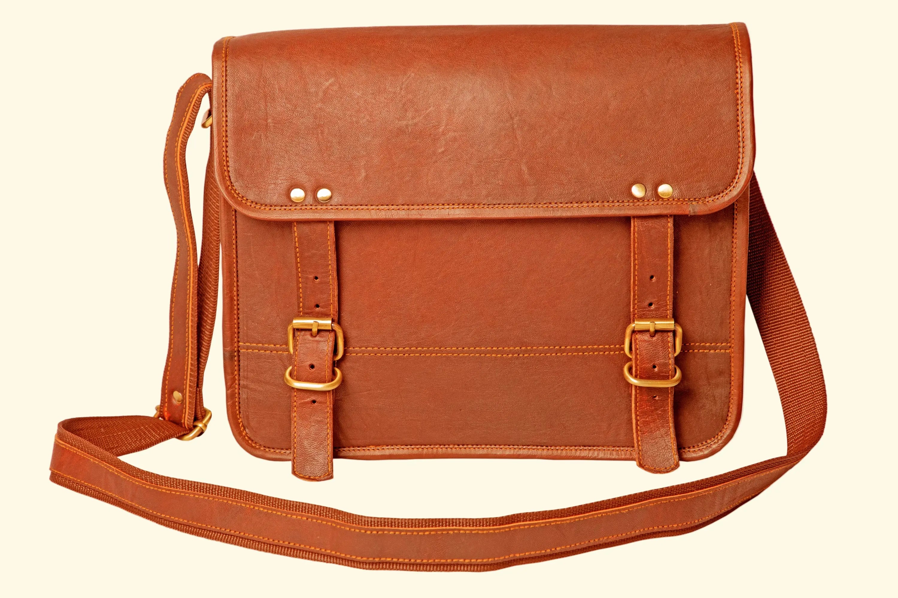 Simple Leather Laptop Bag - Handcrafted Crossbody - Sierra Leather Co.