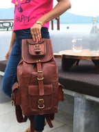 Handcrafted Leather Travel Rucksack - Vintage Backpack - Sierra Leather Co.