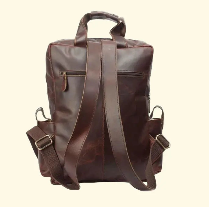 Vintage Buffalo Leather Backpack - 15.6" Laptop Rucksack - Sierra Leather Co.