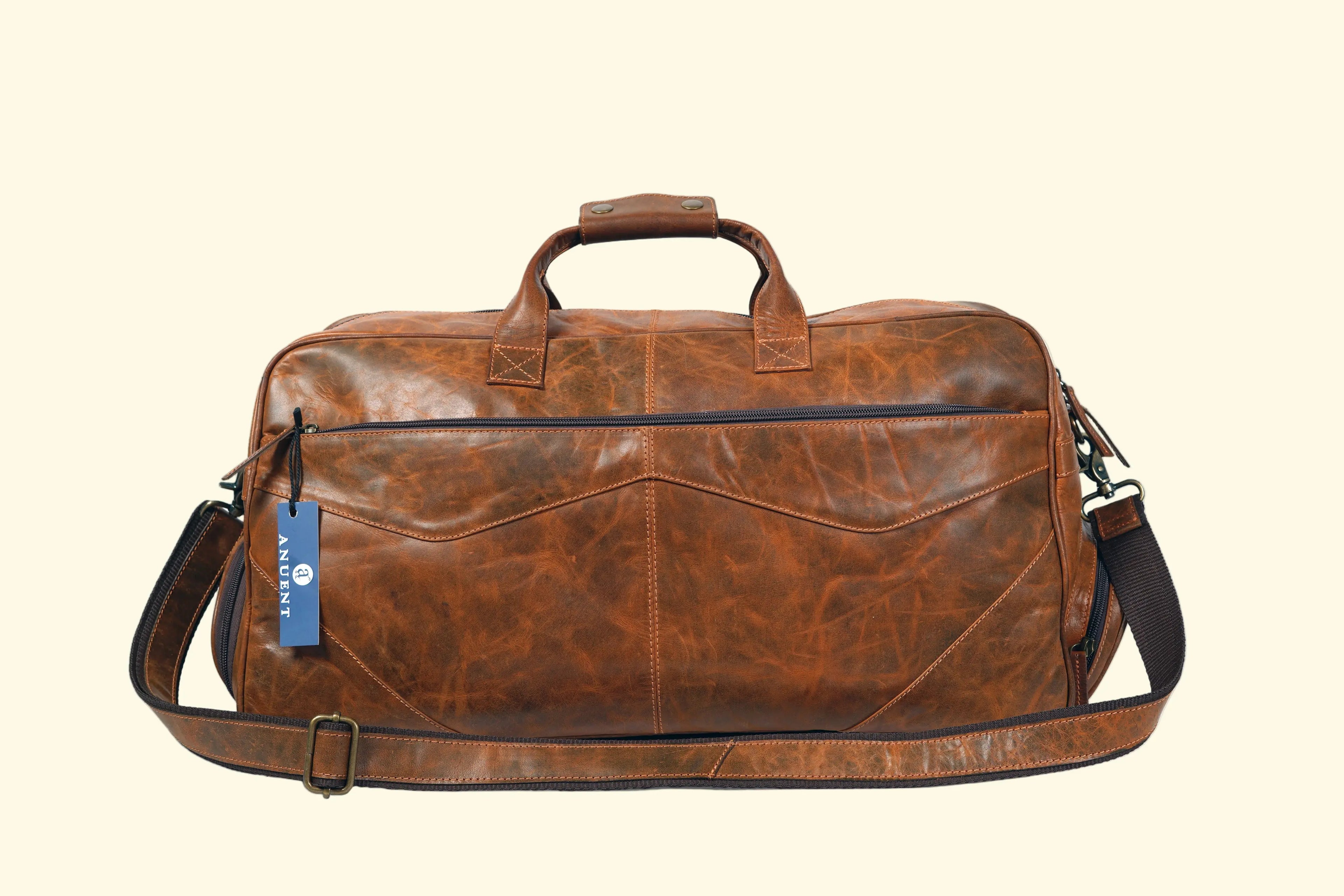 Leather Duffle Bag with Shoe Compartment - Sierra Leather Co.