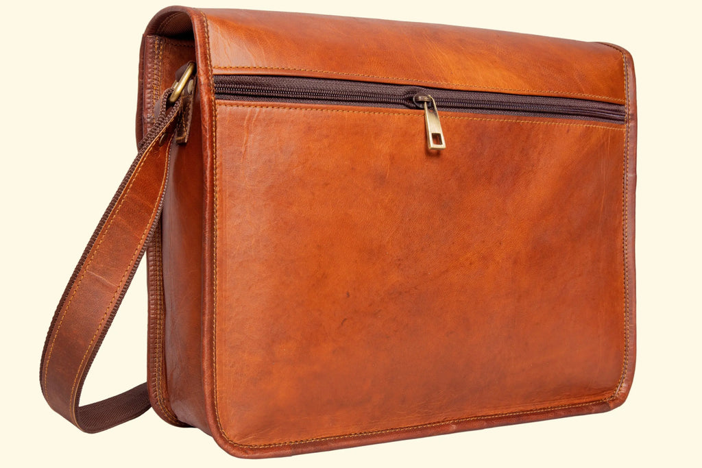 Simple Leather Laptop Bag - Handcrafted Crossbody - Sierra Leather Co.