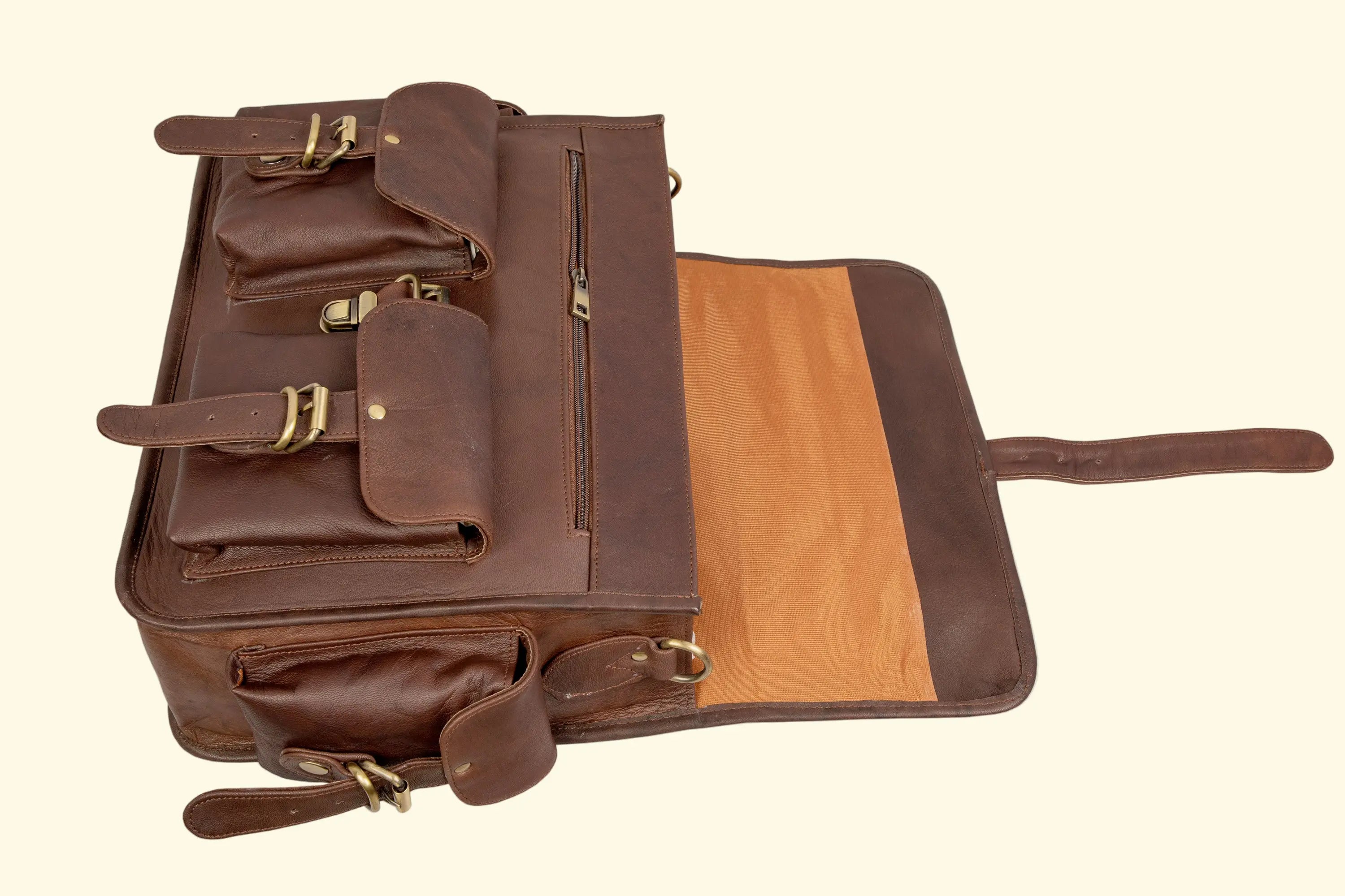 Black Leather Briefcase Messenger Bag - 15" Laptop - Sierra Leather Co.