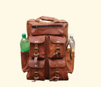Multi-Pocket Leather Rucksack - 15.6" Laptop Backpack - Sierra Leather Co.