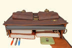 Black Leather Briefcase Messenger Bag - 15" Laptop - Sierra Leather Co.
