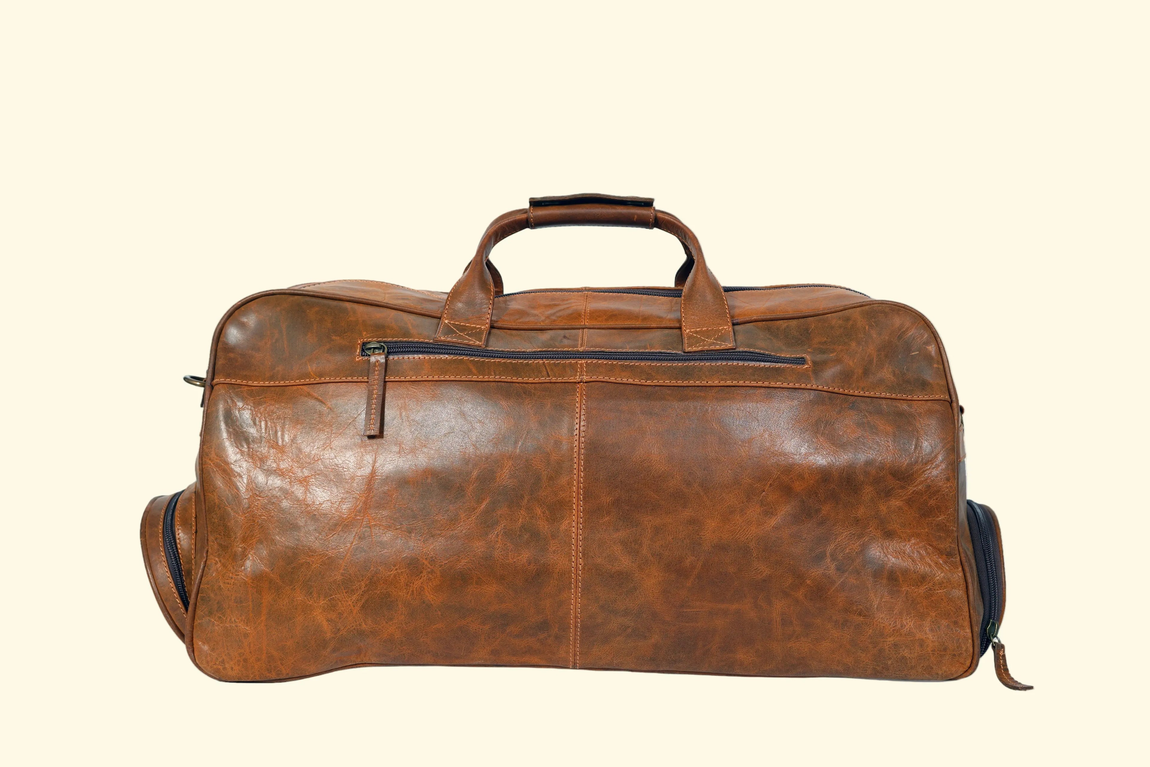 Leather Duffle Bag with Shoe Compartment - Sierra Leather Co.
