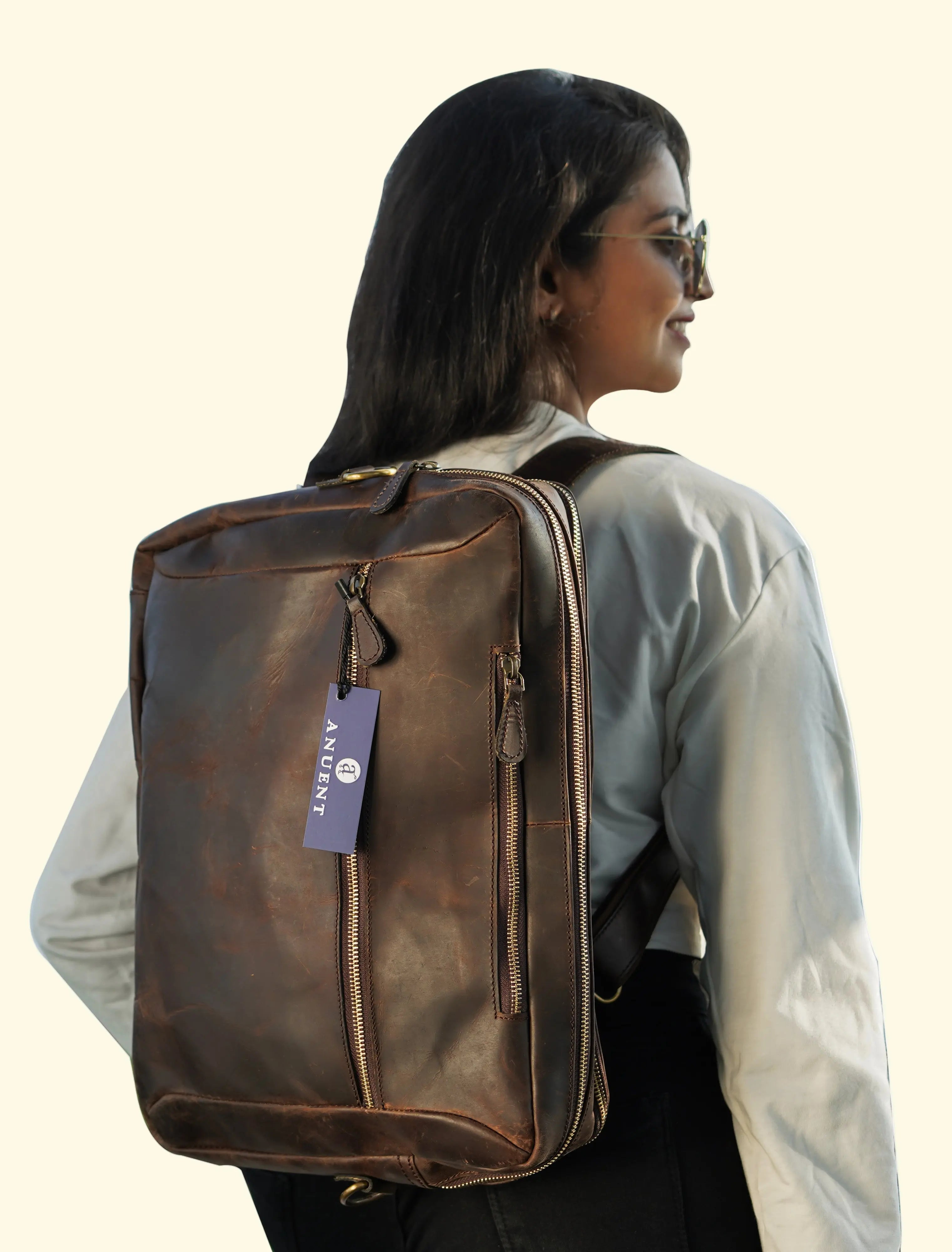 convertible leather backpack for men Buffalo Leather Convertible Backpack