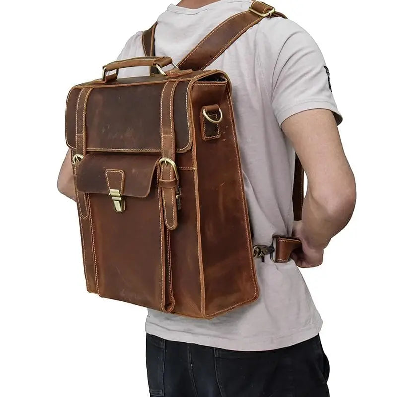 Vali Vintage Leather Backpack - Handcrafted Rucksack - Sierra Leather Co.