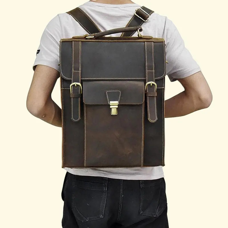 Vali Vintage Leather Backpack - Handcrafted Rucksack - Sierra Leather Co.