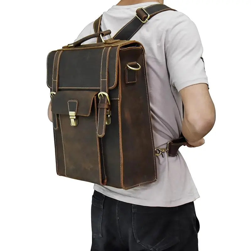 Vali Vintage Leather Backpack - Handcrafted Rucksack - Sierra Leather Co.